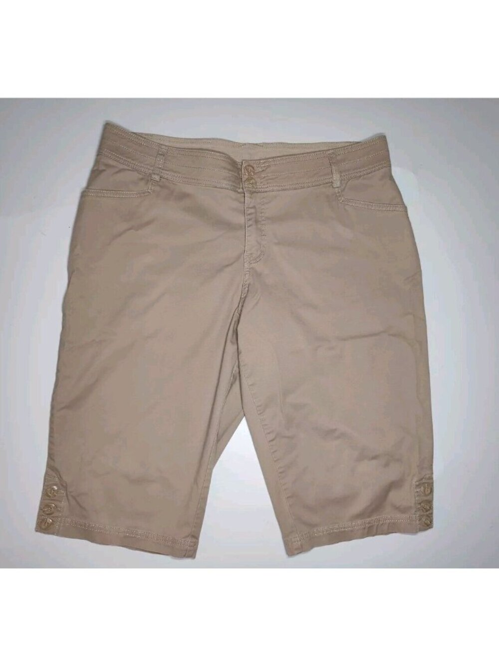 Lane Bryant Womens Size 18 Capri Crop Stretch Chino Casual Pants Light Wash
